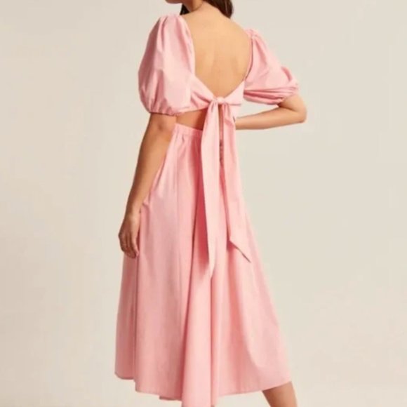 Abercrombie & Fitch Dresses Nwt Abercrombie Oring Puff Sleeve Midi